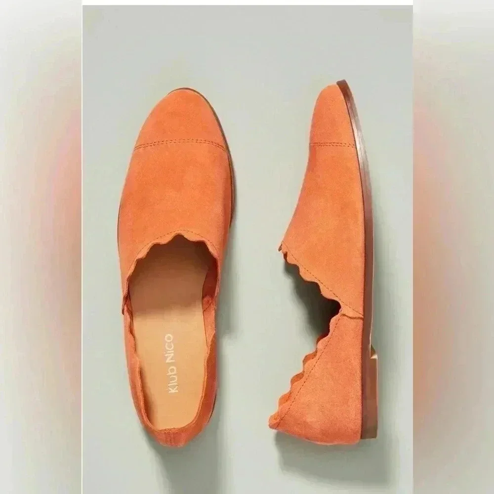 Anthropologie Klub Nico Georgette Ink Suede Flat